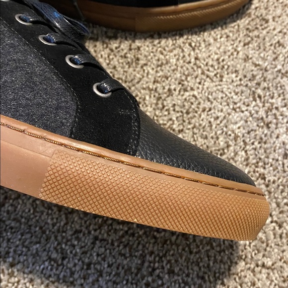 Banana Republic Mason Mixed Media Stylish Black Leather Men's Sneakers - Picture 5 of 10